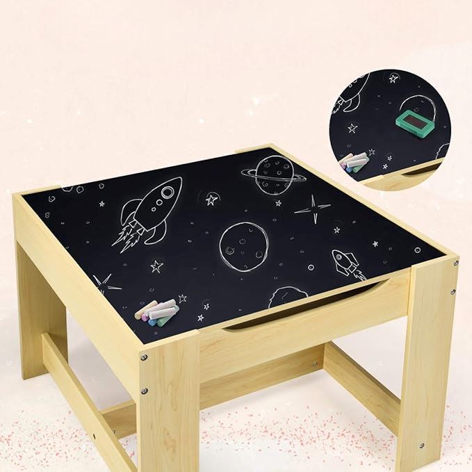 Table pour Enfant - MeubleMultifonction™ - Noir - Mon rangement de rêve