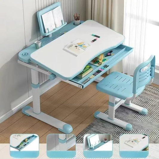 Bureau pour Enfant - BureauÉcolierErgonomique™ - Bleu Ciel - Mon rangement de rêve