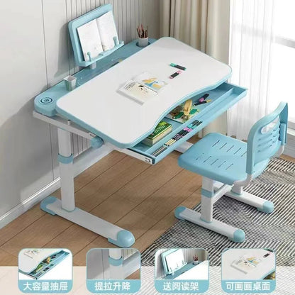 Bureau pour Enfant - BureauÉcolierErgonomique™ - Bleu Ciel - Mon rangement de rêve