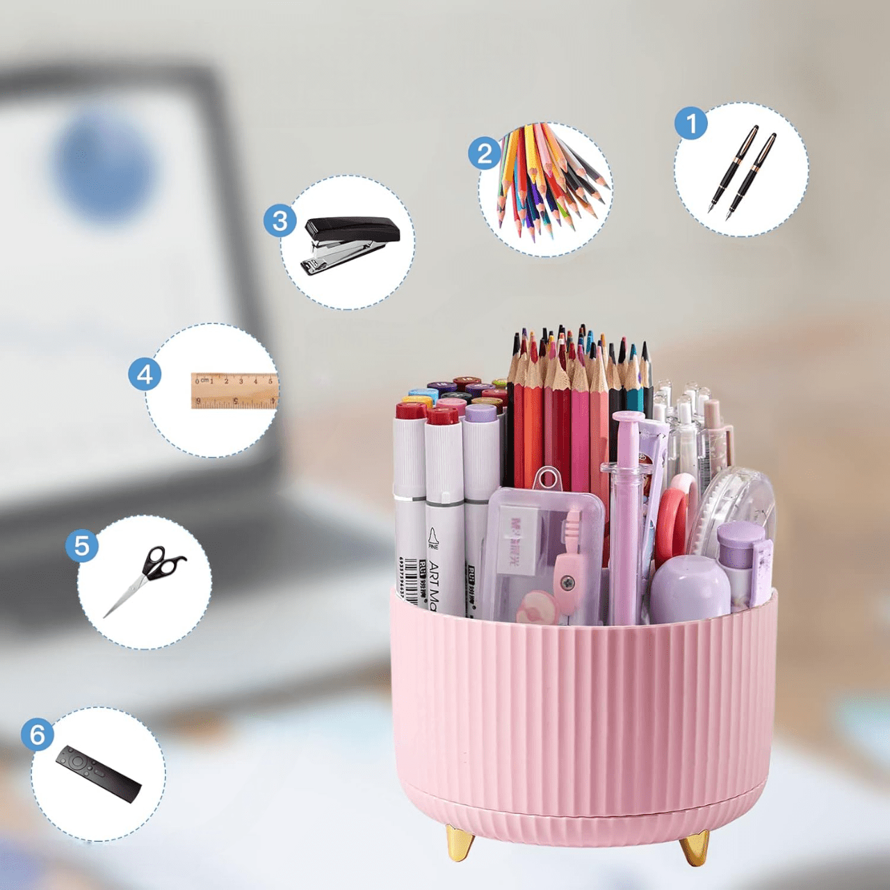Organisateur Bureau - DesktopOrganizer™ - Rose - Mon rangement de rêve