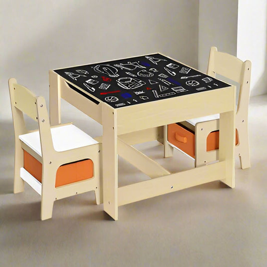 Table pour Enfant - MeubleMultifonction™ - Noir - Mon rangement de rêve